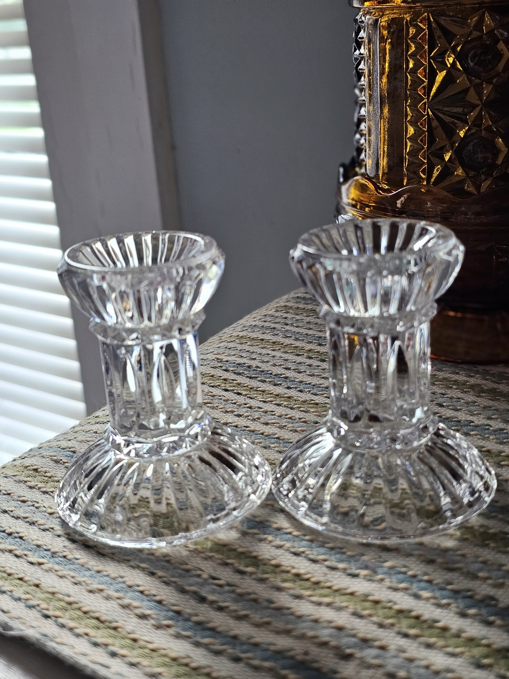 Set Of MIKASA Jubilation Crystal Candle Holders